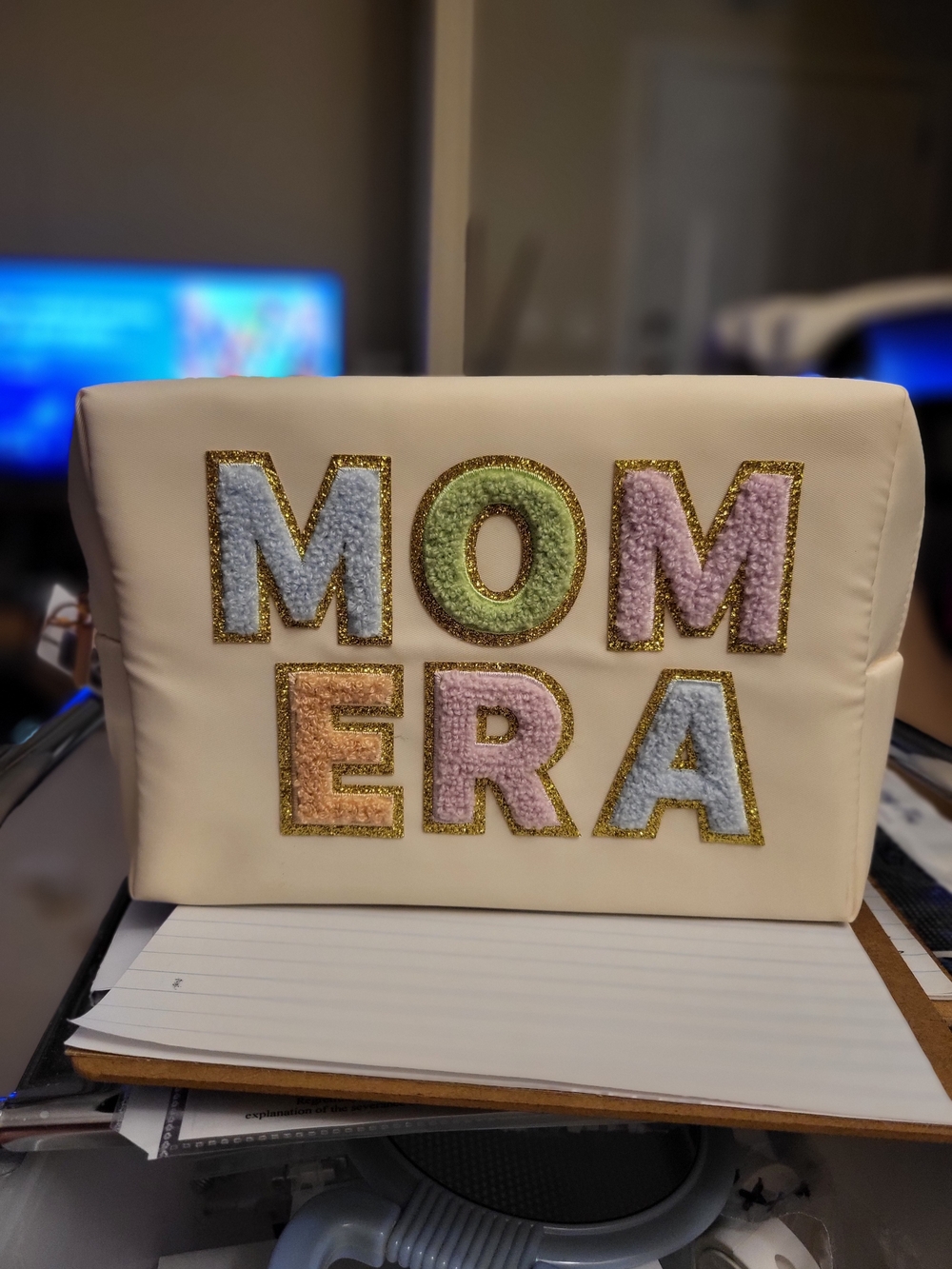 MOM ERA Embroidered Multicolor Cosmetic Bag